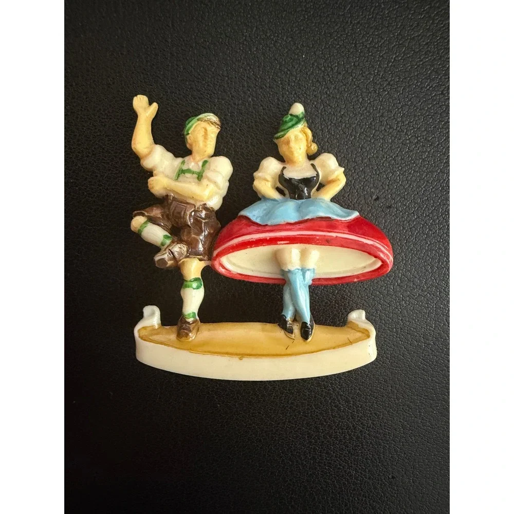 Vintage Brooch Celluloid German Austrian Dancing Couple